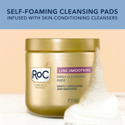 RoC Resurfacing Disks, Hypoallergenic Exfoliating Makeup Remover Pads for Wrinkles and Skin Tone, Hypo-Allegenic Skin Care, Oil-Free Daily Cleanser, 28 Count (Packaging May Vary)