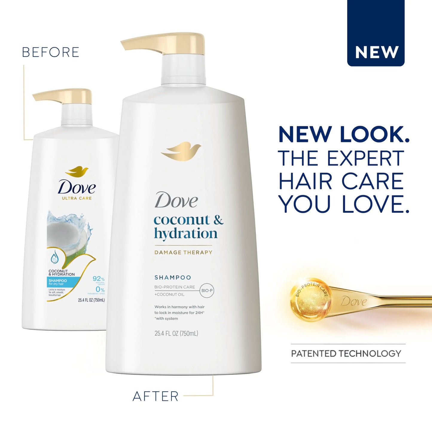 Dove Ultra Care Shampoo Coconut and Hydration for Dry Hair Shampoo with Oil Blend of Coconut