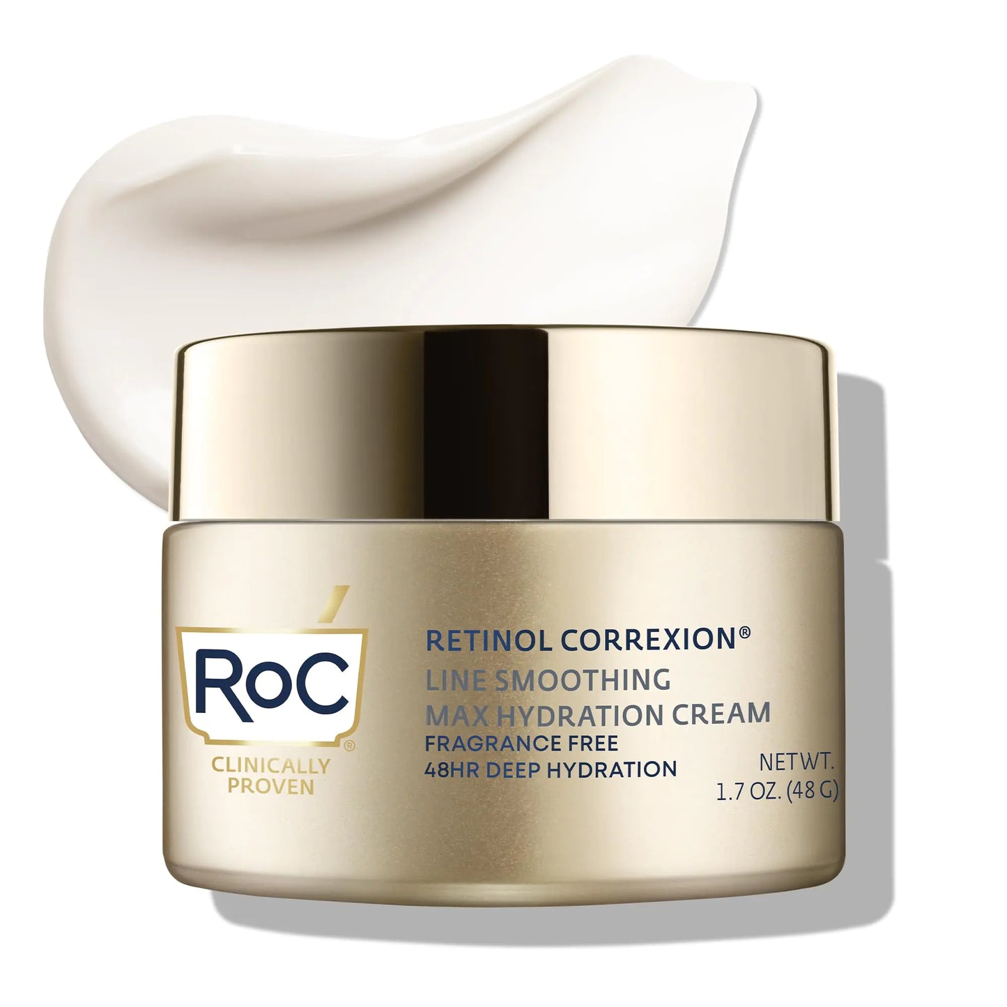 RoC Retinol Correxion Max Hydration Anti-Aging Daily Face Moisturizer with Hyaluronic Acid, Fragrance-Free, Oil Free Skin Care, 1.7 Ounces (Packaging May Vary)